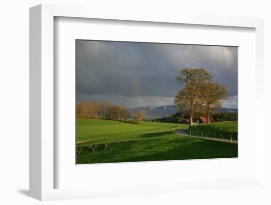 Switzerland, Fribourg, Rain Clouds Passing over the Alpine Upland-Uwe Steffens-Framed Photographic Print