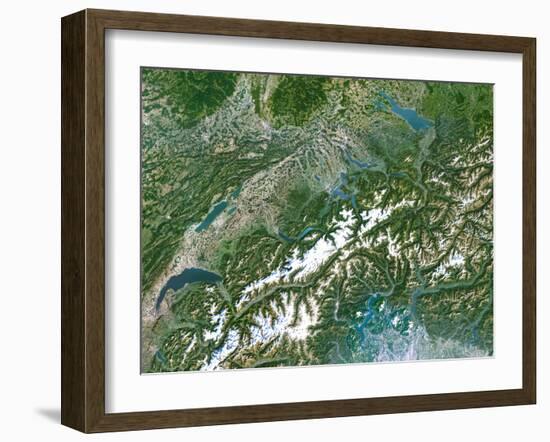 Switzerland, Satellite Image-PLANETOBSERVER-Framed Photographic Print