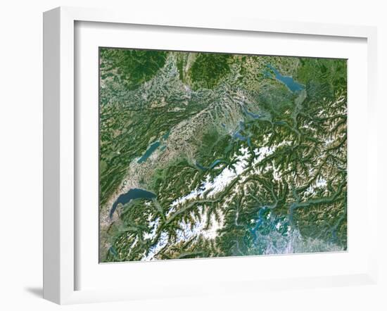 Switzerland, Satellite Image-PLANETOBSERVER-Framed Photographic Print