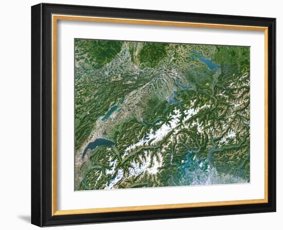 Switzerland, Satellite Image-PLANETOBSERVER-Framed Photographic Print