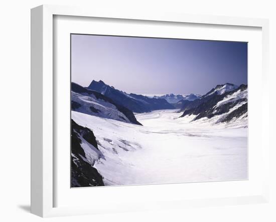 Switzerland, Valais, Mountain 'Jungfraujoch', Great Aletsch Glacier-Thonig-Framed Photographic Print