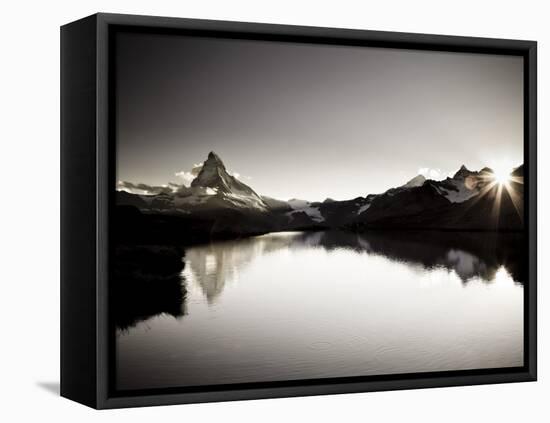 Switzerland, Valais, Zermatt, Lake Stelli and Matterhorn (Cervin) Peak-Michele Falzone-Framed Premier Image Canvas