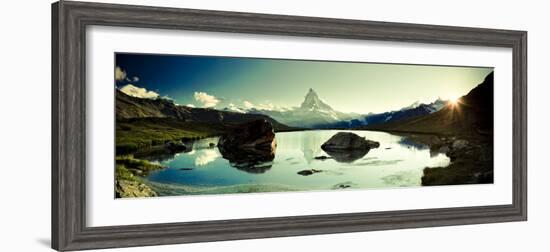 Switzerland, Valais, Zermatt, Lake Stelli and Matterhorn (Cervin) Peak-Michele Falzone-Framed Photographic Print