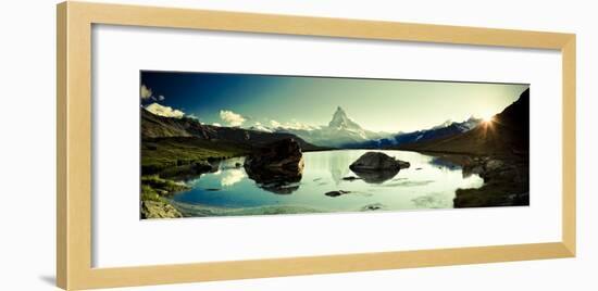 Switzerland, Valais, Zermatt, Lake Stelli and Matterhorn (Cervin) Peak-Michele Falzone-Framed Photographic Print