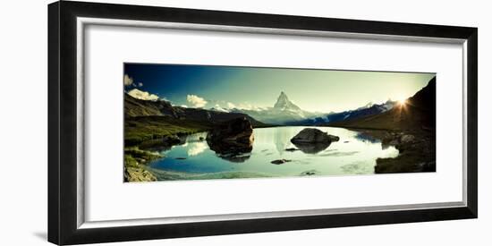 Switzerland, Valais, Zermatt, Lake Stelli and Matterhorn (Cervin) Peak-Michele Falzone-Framed Photographic Print