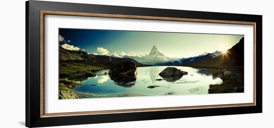 Switzerland, Valais, Zermatt, Lake Stelli and Matterhorn (Cervin) Peak-Michele Falzone-Framed Photographic Print