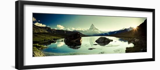 Switzerland, Valais, Zermatt, Lake Stelli and Matterhorn (Cervin) Peak-Michele Falzone-Framed Photographic Print