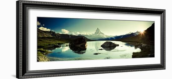 Switzerland, Valais, Zermatt, Lake Stelli and Matterhorn (Cervin) Peak-Michele Falzone-Framed Photographic Print