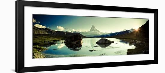 Switzerland, Valais, Zermatt, Lake Stelli and Matterhorn (Cervin) Peak-Michele Falzone-Framed Photographic Print