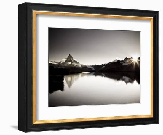 Switzerland, Valais, Zermatt, Lake Stelli and Matterhorn (Cervin) Peak-Michele Falzone-Framed Photographic Print