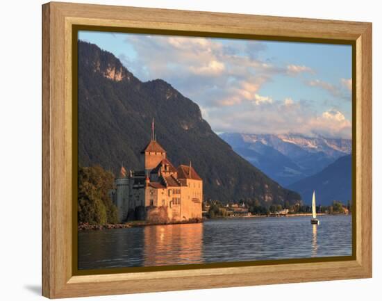 Switzerland, Vaud, Montreaux, Chateau De Chillon and Lake Geneva (Lac Leman)-Michele Falzone-Framed Premier Image Canvas