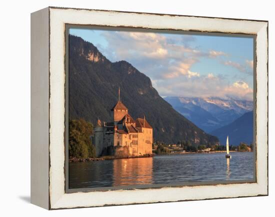 Switzerland, Vaud, Montreaux, Chateau De Chillon and Lake Geneva (Lac Leman)-Michele Falzone-Framed Premier Image Canvas