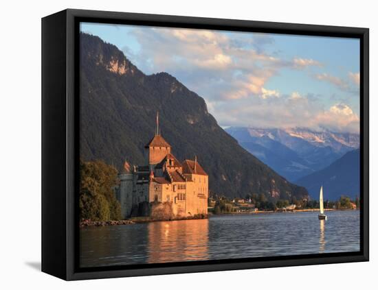 Switzerland, Vaud, Montreaux, Chateau De Chillon and Lake Geneva (Lac Leman)-Michele Falzone-Framed Premier Image Canvas