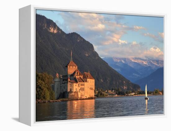 Switzerland, Vaud, Montreaux, Chateau De Chillon and Lake Geneva (Lac Leman)-Michele Falzone-Framed Premier Image Canvas