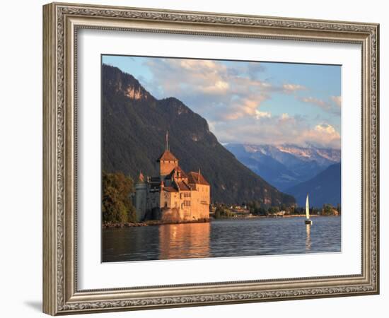 Switzerland, Vaud, Montreaux, Chateau De Chillon and Lake Geneva (Lac Leman)-Michele Falzone-Framed Photographic Print