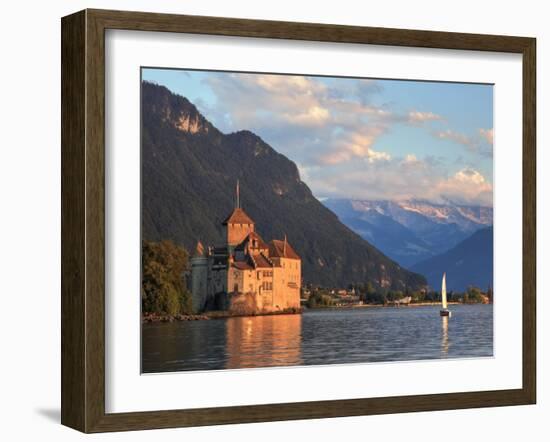 Switzerland, Vaud, Montreaux, Chateau De Chillon and Lake Geneva (Lac Leman)-Michele Falzone-Framed Photographic Print