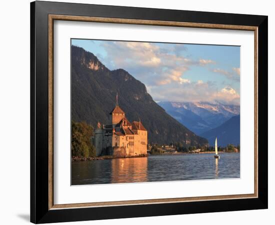 Switzerland, Vaud, Montreaux, Chateau De Chillon and Lake Geneva (Lac Leman)-Michele Falzone-Framed Photographic Print