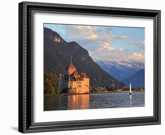 Switzerland, Vaud, Montreaux, Chateau De Chillon and Lake Geneva (Lac Leman)-Michele Falzone-Framed Photographic Print