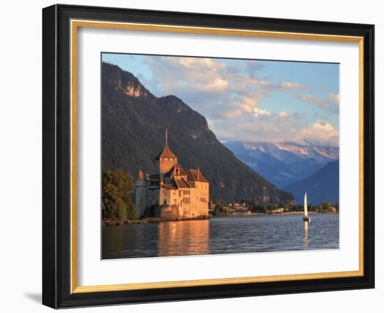 Switzerland, Vaud, Montreaux, Chateau De Chillon and Lake Geneva (Lac Leman)-Michele Falzone-Framed Photographic Print