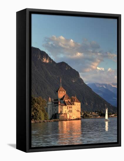 Switzerland, Vaud, Montreaux, Chateau De Chillon and Lake Geneva (Lac Leman)-Michele Falzone-Framed Premier Image Canvas