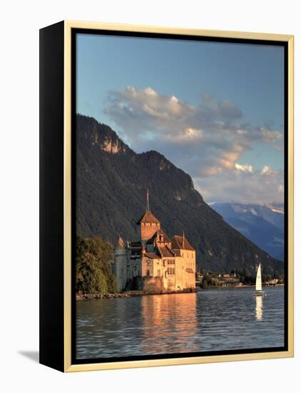 Switzerland, Vaud, Montreaux, Chateau De Chillon and Lake Geneva (Lac Leman)-Michele Falzone-Framed Premier Image Canvas