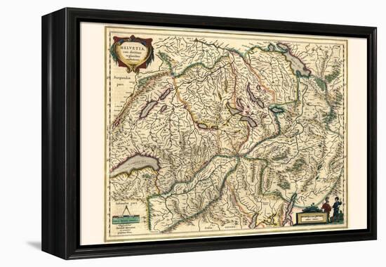 Switzerland, With Neighboring Confederated Territories-Willem Janszoon Blaeu-Framed Stretched Canvas