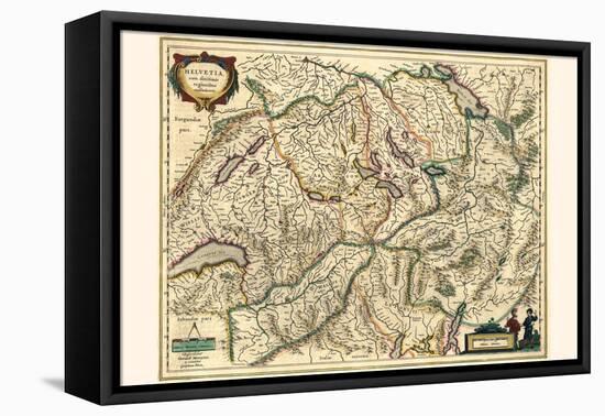 Switzerland, With Neighboring Confederated Territories-Willem Janszoon Blaeu-Framed Stretched Canvas