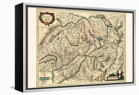 Switzerland, With Neighboring Confederated Territories-Willem Janszoon Blaeu-Framed Stretched Canvas