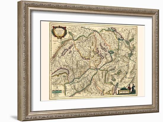 Switzerland, With Neighboring Confederated Territories-Willem Janszoon Blaeu-Framed Art Print