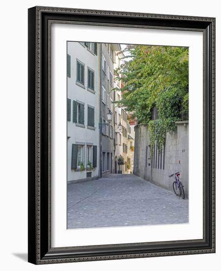 Switzerland, Zurich, Historic Lindenhof Area, Schussel Gasse, a Cobblestone Side Street-Jamie And Judy Wild-Framed Photographic Print