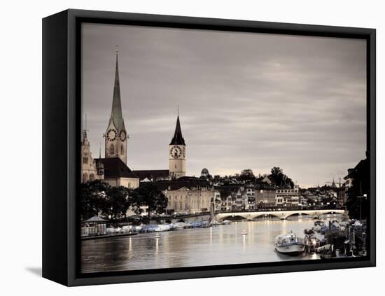 Switzerland, Zurich, Old Town and Limmat River-Michele Falzone-Framed Premier Image Canvas