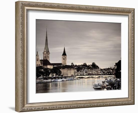 Switzerland, Zurich, Old Town and Limmat River-Michele Falzone-Framed Photographic Print