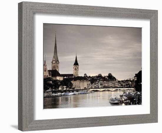 Switzerland, Zurich, Old Town and Limmat River-Michele Falzone-Framed Photographic Print