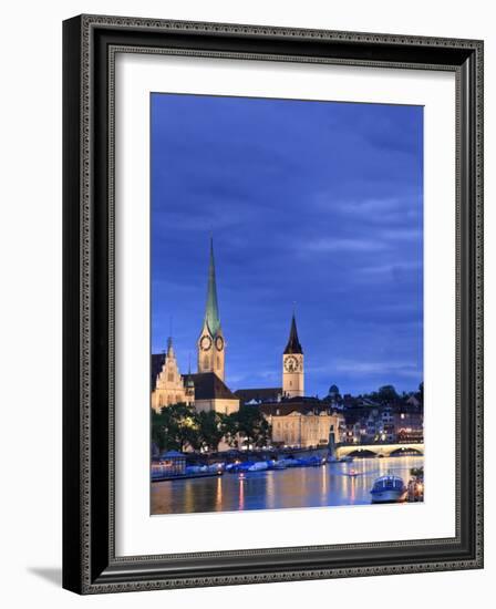 Switzerland, Zurich, Old Town and Limmat River-Michele Falzone-Framed Photographic Print