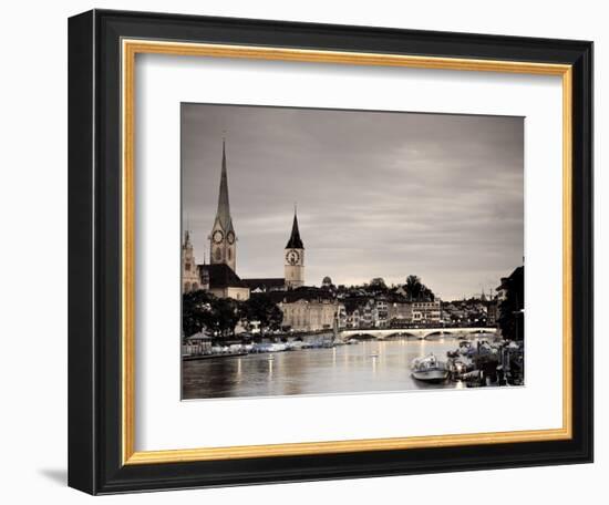 Switzerland, Zurich, Old Town and Limmat River-Michele Falzone-Framed Photographic Print