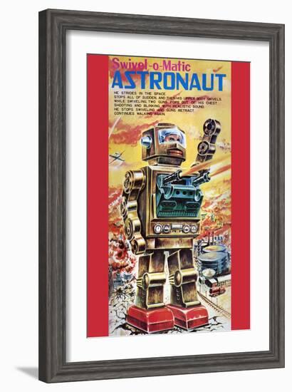 Swivel-O-Matic Astronaut-null-Framed Art Print