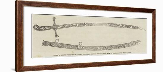 Sword of Honour Presented to General Sir William Fenwick Williams-null-Framed Giclee Print