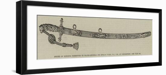 Sword of Honour Presented to Major-General Sir Evelyn Wood, Vc, Cb, at Chelmsford-null-Framed Giclee Print