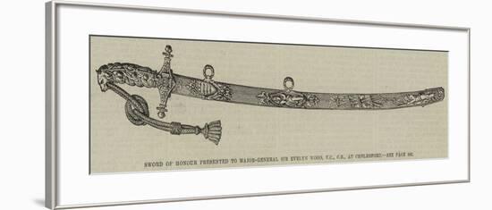 Sword of Honour Presented to Major-General Sir Evelyn Wood, Vc, Cb, at Chelmsford-null-Framed Giclee Print