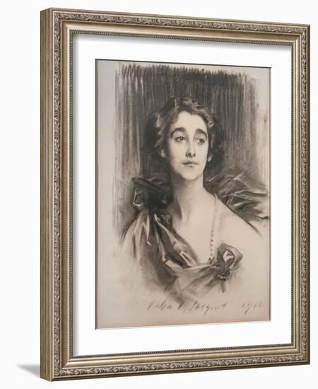 Sybil Sassoon, 1912 (Charcoal)-John Singer Sargent-Framed Giclee Print