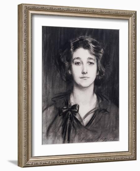 Sybil Sassoon (Charcoal on Paper)-John Singer Sargent-Framed Giclee Print