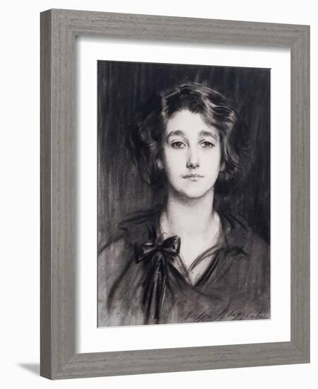 Sybil Sassoon (Charcoal on Paper)-John Singer Sargent-Framed Giclee Print