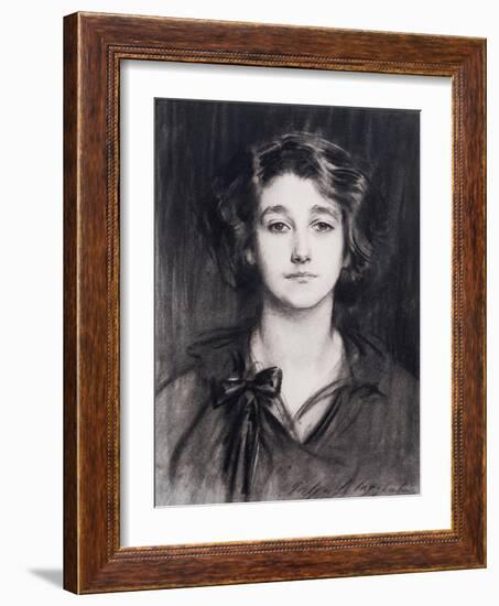 Sybil Sassoon (Charcoal on Paper)-John Singer Sargent-Framed Giclee Print