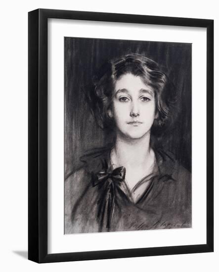 Sybil Sassoon (Charcoal on Paper)-John Singer Sargent-Framed Giclee Print