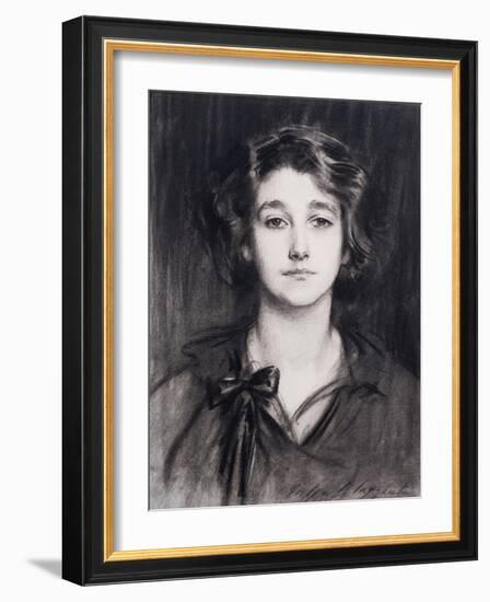 Sybil Sassoon (Charcoal on Paper)-John Singer Sargent-Framed Giclee Print