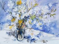 Wild Fruits and Forsythia Blossoms in Glass Vase, 2000-Sybille Fischer-Bradford-Framed Premier Image Canvas