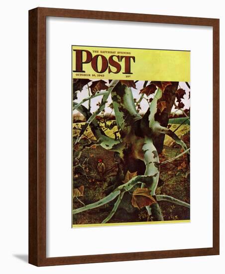 "Sycamore Tree and Hunter," Saturday Evening Post Cover, October 16, 1943-Andrew Wyeth-Framed Giclee Print