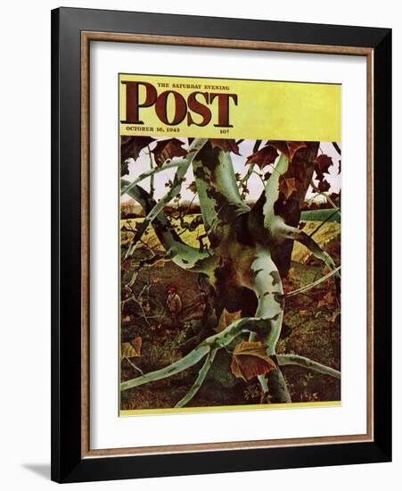 "Sycamore Tree and Hunter," Saturday Evening Post Cover, October 16, 1943-Andrew Wyeth-Framed Giclee Print