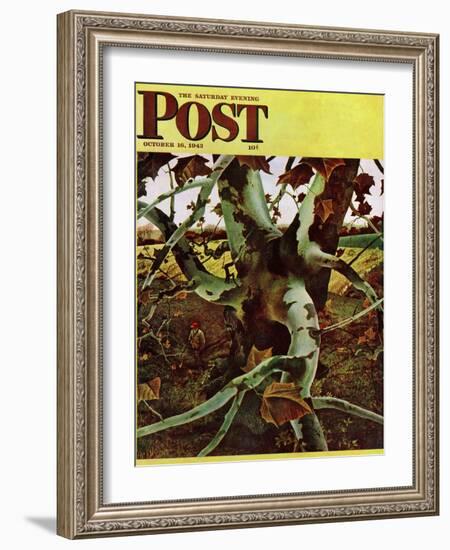 "Sycamore Tree and Hunter," Saturday Evening Post Cover, October 16, 1943-Andrew Wyeth-Framed Premium Giclee Print