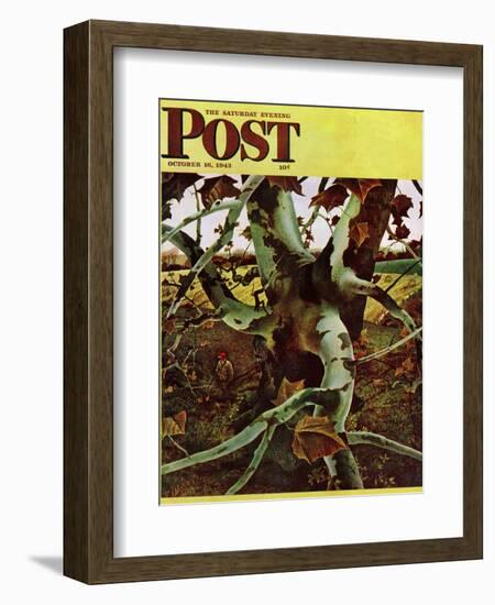 "Sycamore Tree and Hunter," Saturday Evening Post Cover, October 16, 1943-Andrew Wyeth-Framed Giclee Print